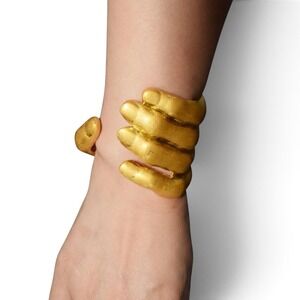 Unbranded Hand Cuff Bracelet Unisex OS Gold Excellent Surrealist Dali Style